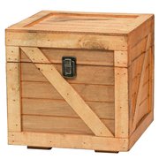 Vintiquewise Stackable Wooden Cargo Crate Style Storage Chest, Light Brown QI003613.LB